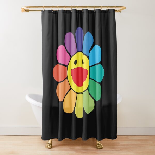 Takashi Murakami Happy Flower Shower Curtain