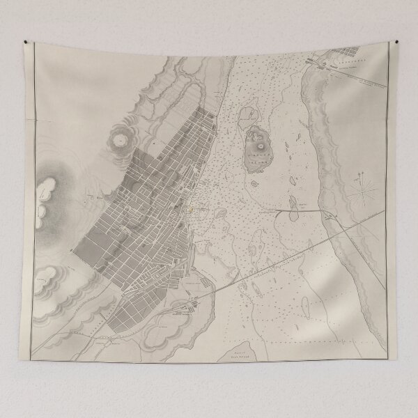 Item preview, Vintage Map of Montreal Harbor (1860) designed and sold by BravuraMedia.