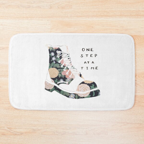 Item preview, One Step At A Time Inspirational Quote Floral designed and sold by faithful-ink.