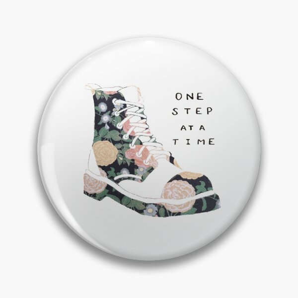Item preview, One Step At A Time Inspirational Quote Floral designed and sold by faithful-ink.