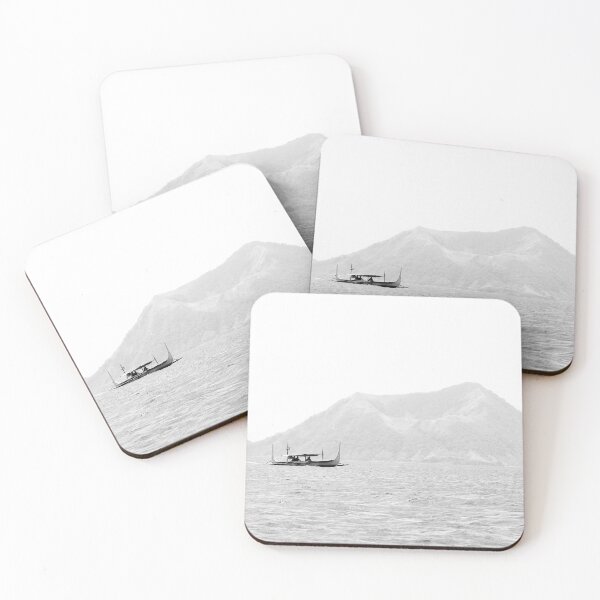 Item preview, Taal Volcano and Outrigger, Black and White designed and sold by mhailittlearts.