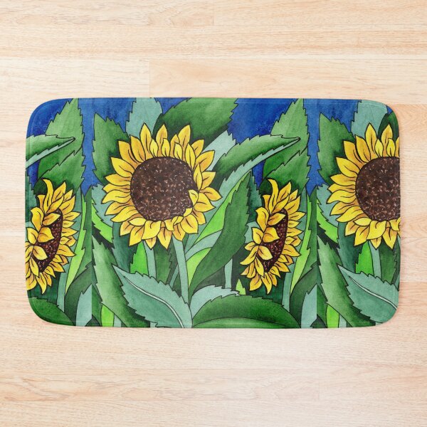 Item preview, Two Gorgeous Sunflowers Watercolor Painting Batik Silk Style  designed and sold by Irina Sztukowski.