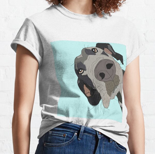Great Dane In Your Face (teal) Classic T-Shirt