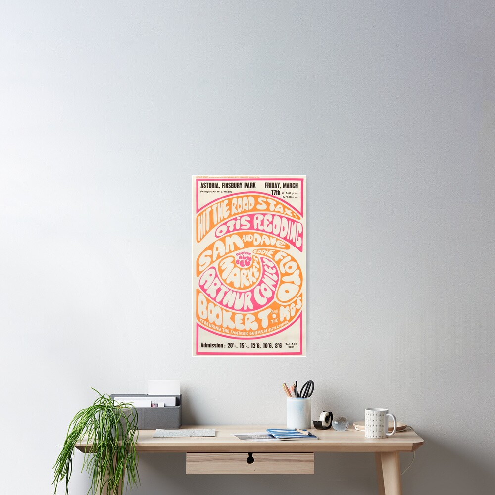 Otis Redding - Booker T And The MGs 1960s London Concert Poster Print. Poster