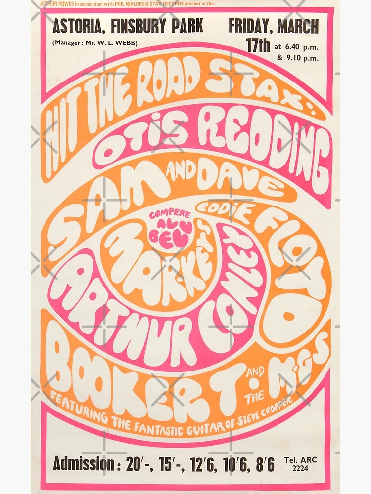 Otis Redding - Booker T And The MGs 1960s London Concert Poster Print. by TMcG-Prints
