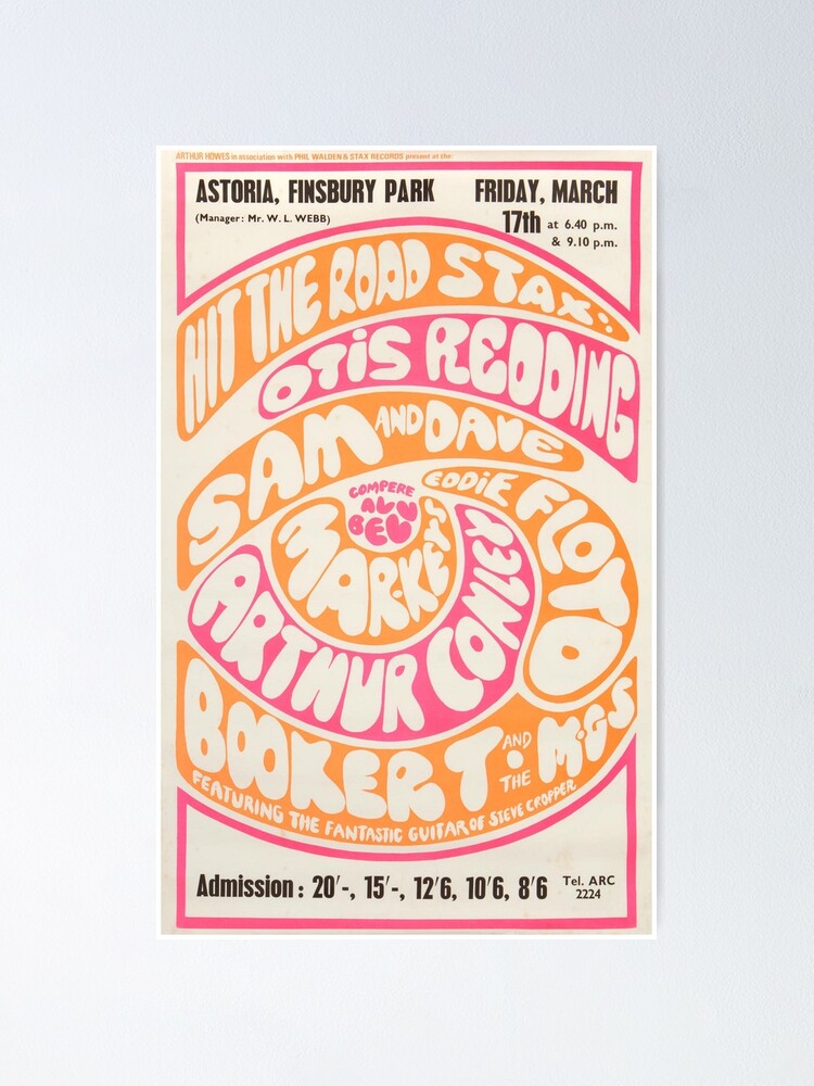 Alternate view of Otis Redding - Booker T And The MGs 1960s London Concert Poster Print. Poster