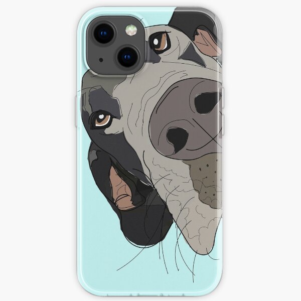 Great Dane In Your Face (teal) iPhone Soft Case
