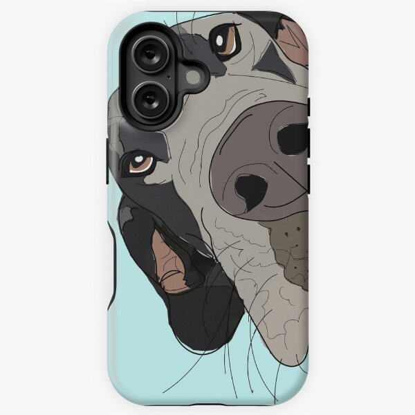 Aperçu de l'œuvre Dogue allemand dans ton visage (sarcelle) créée et vendue par sketchandpaws.