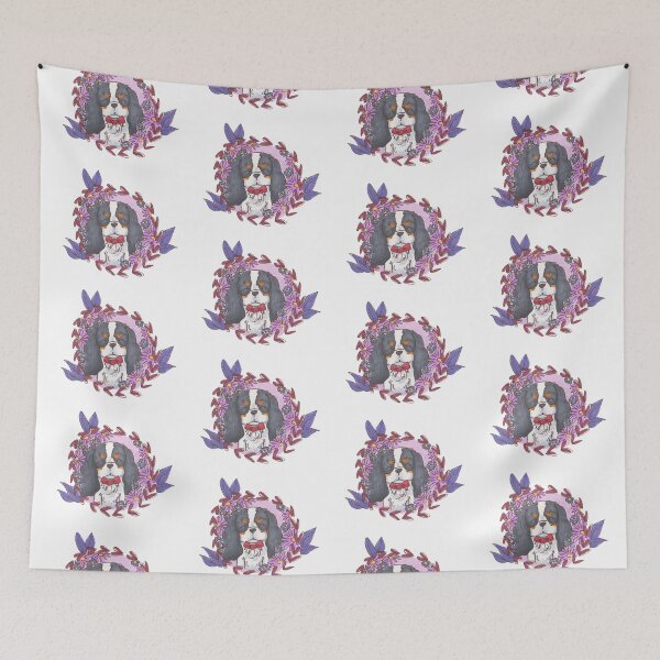 Item preview, Cavalier King Charles Spaniel - Tri Flower Garland designed and sold by jollyinu.