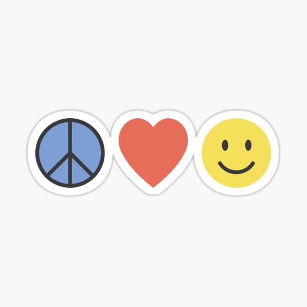 Peace, Love, Happiness Sticker