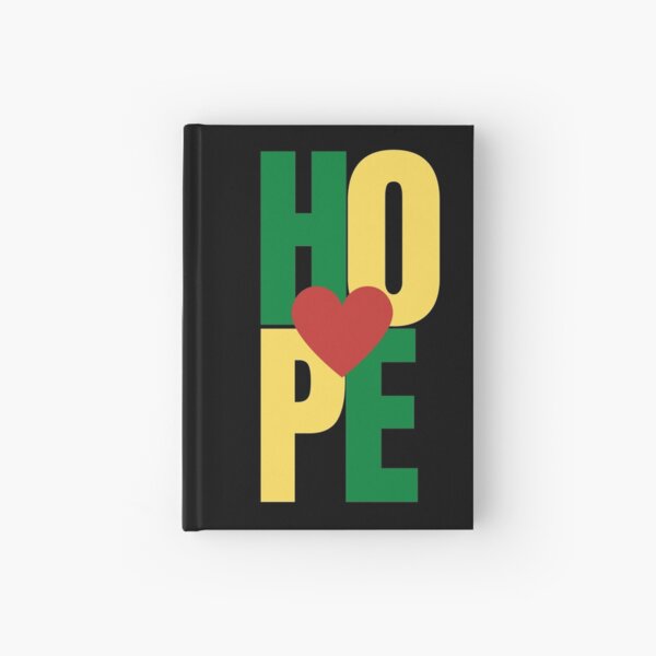 An expression of Hope with heart - Red, Green, Yellow Hardcover Journal
