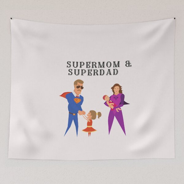 Item preview, National Parents Day Supermom and SuperDad saying designed and sold by OneTimeEngineer.