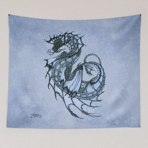 Item preview, "Tsunami" Sea Dragon, art by Amber Marine ~ (Ice Blue) ~ Graphite Illustration  (Copyright 2005) designed and sold by Amber Marine ~ Wildlife Artist ~ © 2004-2021.