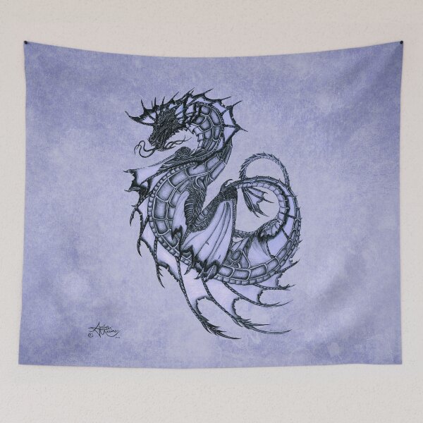 Item preview, "Tsunami" Sea Dragon, art by Amber Marine ~ (Amethyst Version) ~ Graphite Illustration (Copyright 2005) designed and sold by Amber Marine ~ Wildlife Artist ~ © 2004-2021.