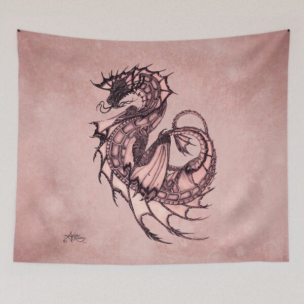 Item preview, "Tsunami" Sea Dragon, art by Amber Marine ~ (Coral Version) ~ Graphite Illustration (Copyright 2005) designed and sold by Amber Marine ~ Wildlife Artist ~ © 2004-2021.