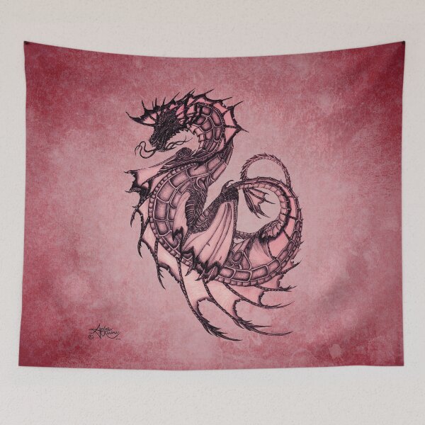 Item preview, "Tsunami" Sea Dragon, art by Amber Marine ~ (Ruby Version) ~ Graphite Illustration (Copyright 2005) designed and sold by Amber Marine ~ Wildlife Artist ~ © 2004-2021.