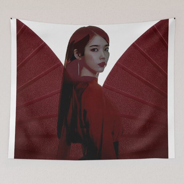 Item preview, IU - Red Fans designed and sold by kpopkdramamerch.