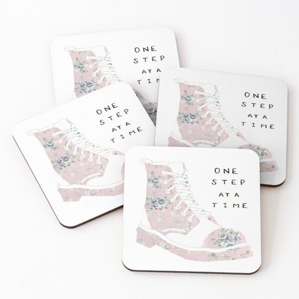 Item preview, One Step At A Time Inspirational Quote Floral designed and sold by faithful-ink.