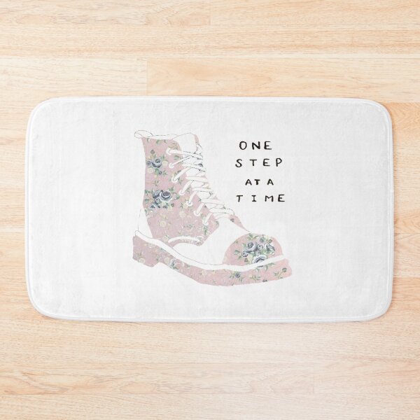 Item preview, One Step At A Time Inspirational Quote Floral designed and sold by faithful-ink.