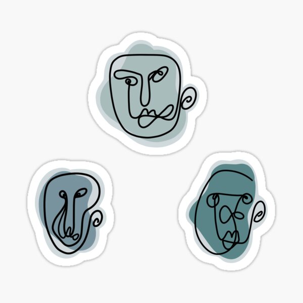 One line faces Sticker