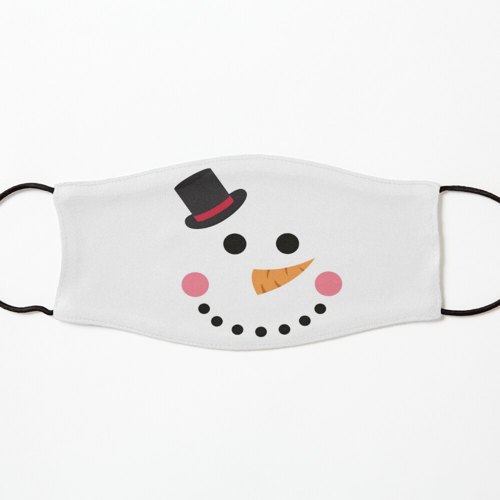 Snowman Face With A Top Hat Mask By Lady Liberty Redbubble