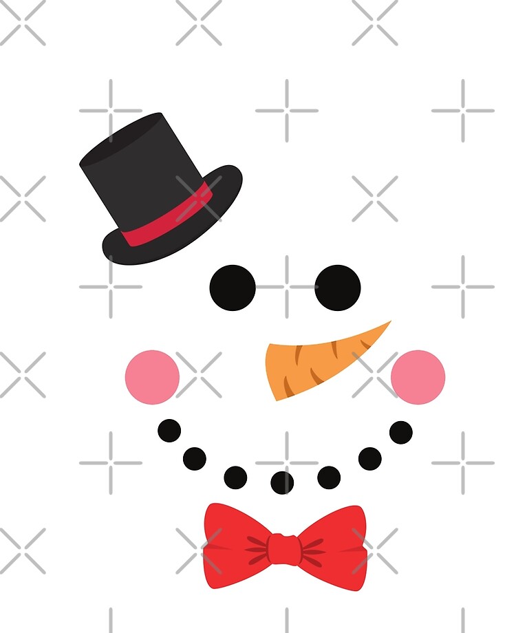 Snowman Face With A Top Hat And Red Bow Tie Ipad Case Skin By Lady Liberty Redbubble