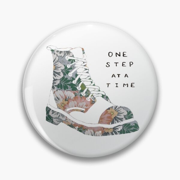 Item preview, One Step At A Time Inspirational Quote Floral designed and sold by faithful-ink.