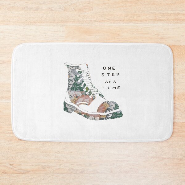 Item preview, One Step At A Time Inspirational Quote Floral designed and sold by faithful-ink.