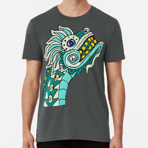 Teal Dragon with Gold Teeth Premium T-Shirt
