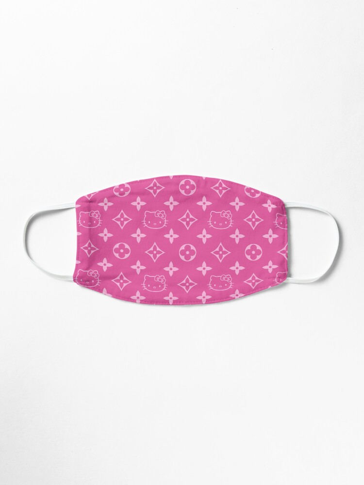 Alternate view of Pink Y2K kitty designer print Mask