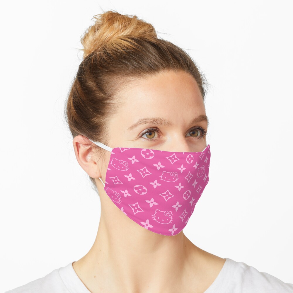 Pink Y2K kitty designer print Mask