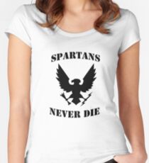 Halo Spartans Never Die Women's Fitted Scoop T-Shirt