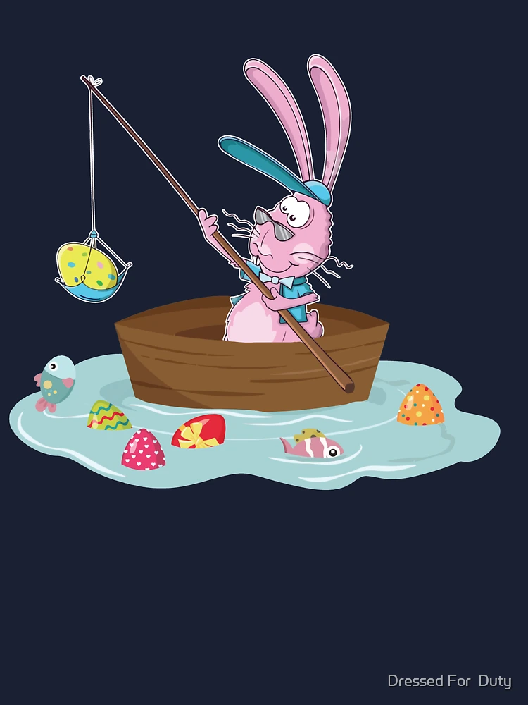  Rabbit Notebook: Funny Easter Bunny Fishing Egg
