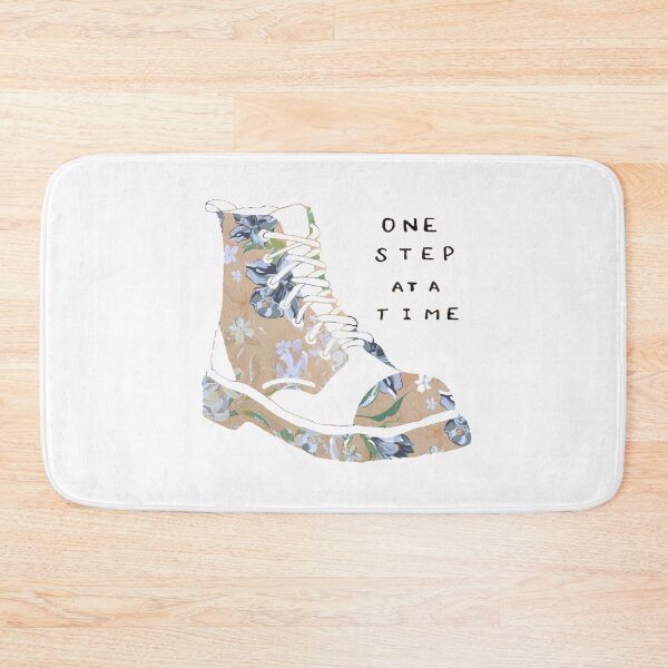 Item preview, One Step At A Time Inspirational Quote Floral designed and sold by faithful-ink.