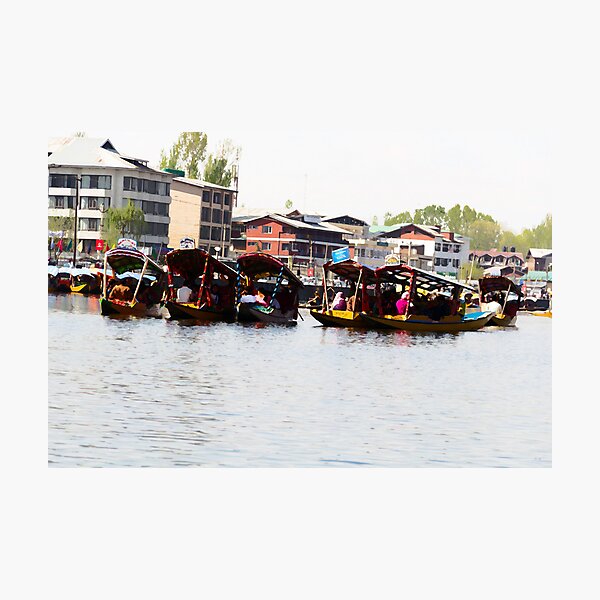 Item preview, Relaxing in Shikaras in the Dal Lake  designed and sold by ashishagarwal74.