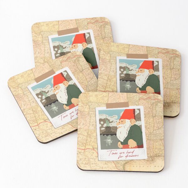 Item preview, Times Are Hard For Dreamers - Travelling Gnome Postcard designed and sold by ToruandMidori.