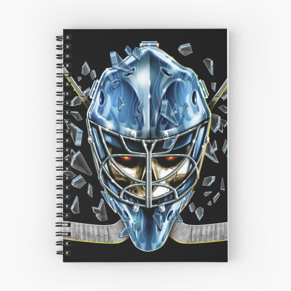 Item preview, Airbrushed Hockey mask with exploding ice with skull designed and sold by CattleandCrow.