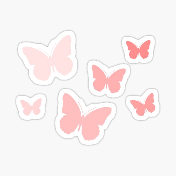 Minimal Black and White Butterflies Sticker for Sale by styledbycarli