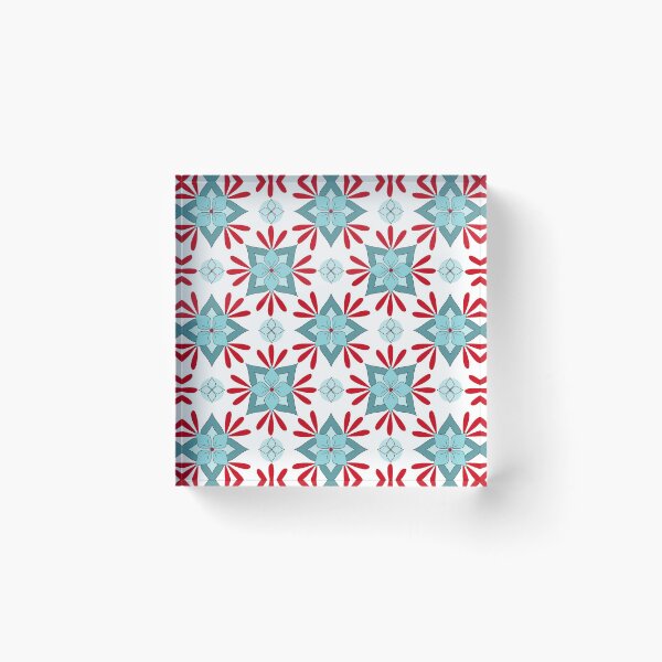 Item preview, Hope Tile Red Turquoise designed and sold by Pinking-Sher.