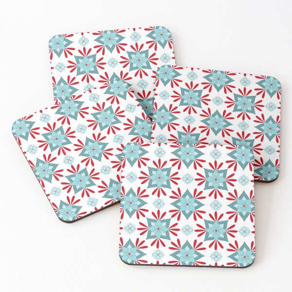 Item preview, Hope Tile Red Turquoise designed and sold by Pinking-Sher.