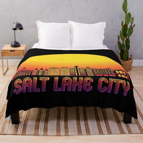 Item preview, Skyline de Salt Lake City con puesta de sol retro designed and sold by CoolSilhouettes.