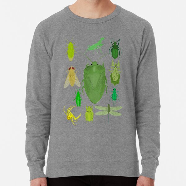 Green Bug Print Lightweight Sweatshirt