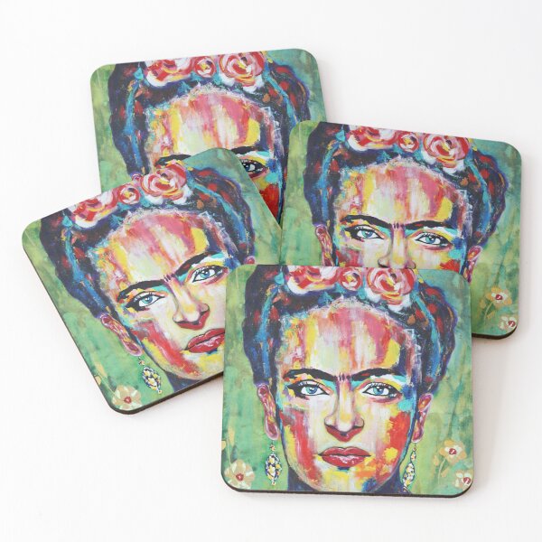 Item preview, Frida Kahlo Pink Flowers, Woman Portrait, Mexican Art, Jungle designed and sold by kathleenartist.