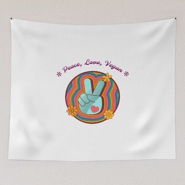 Item preview, 70s Peace, Love, Vegan designed and sold by lillianya.