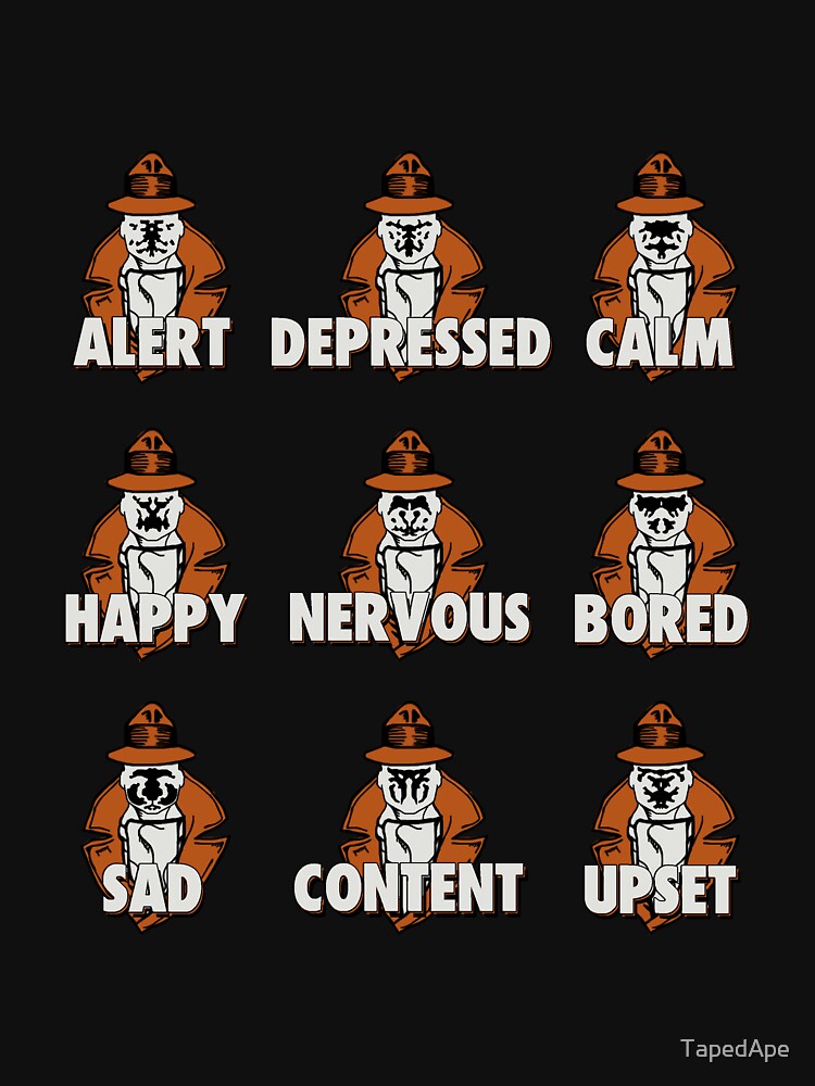 Thumbnail 7 of 7, Essential T-Shirt, Many Emotions of Rorschach designed and sold by TapedApe.