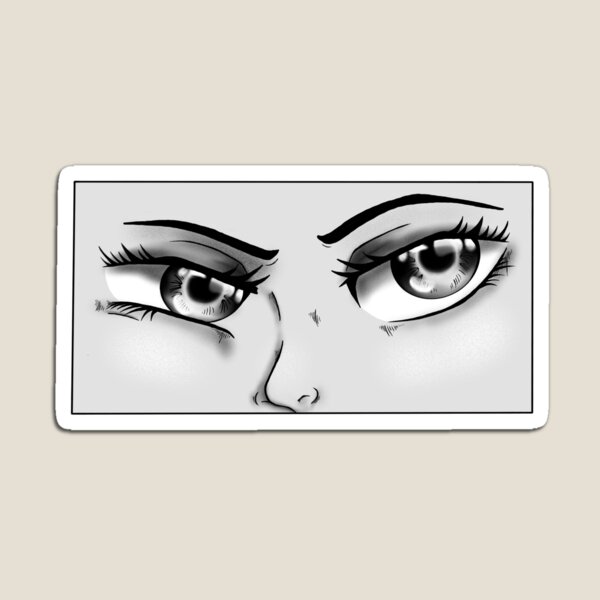 Anime Eye Mad : Angry Anime Face Manga Style Big Blue Eyes Vector Image