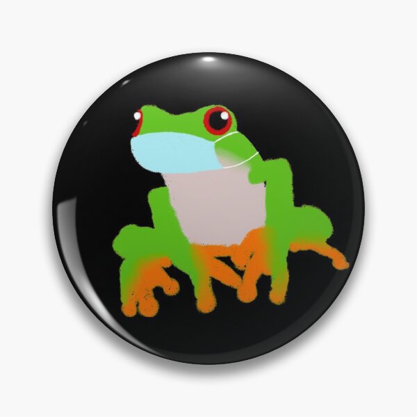 Artikelvorschau, Frosch trägt Gesichtsmaske entworfen und verkauft von Makieroon.