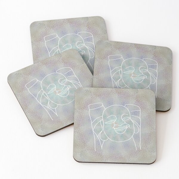 Item preview, muted rainbow laughing buddhas designed and sold by alisonbbentley.