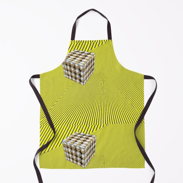 Item preview, Silver Cube shape riddle on yellow Isometric striped pattern. designed and sold by IaroslavB.