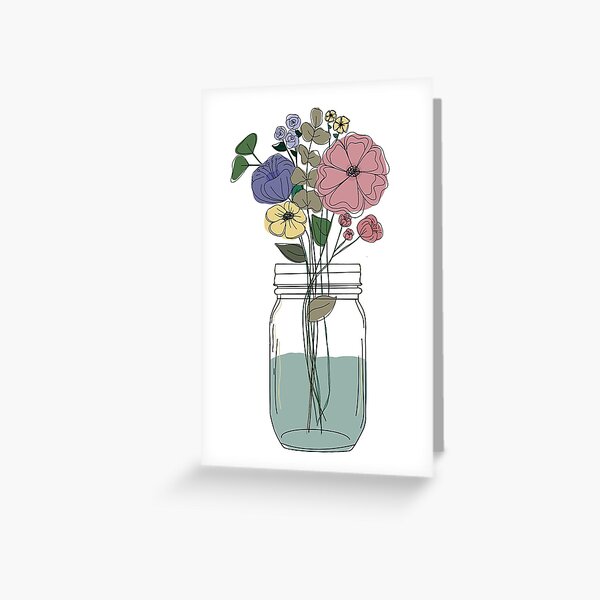 Spring Mason Jar Tarjetas de felicitación